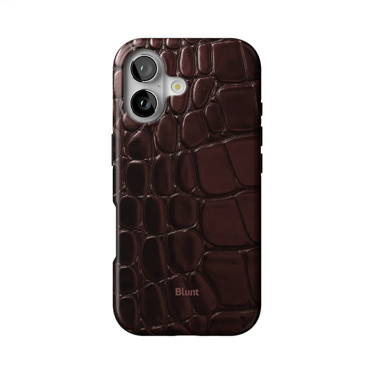 Oxblood Croc iPhone Case
