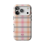 Peachy Plaid iPhone Case