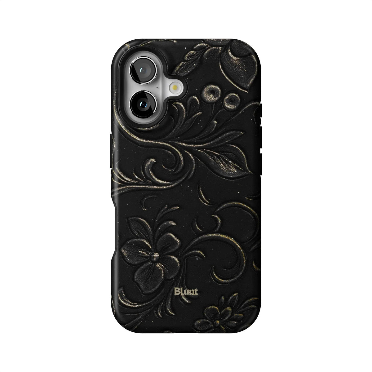 Black Tooled Leather iPhone Case