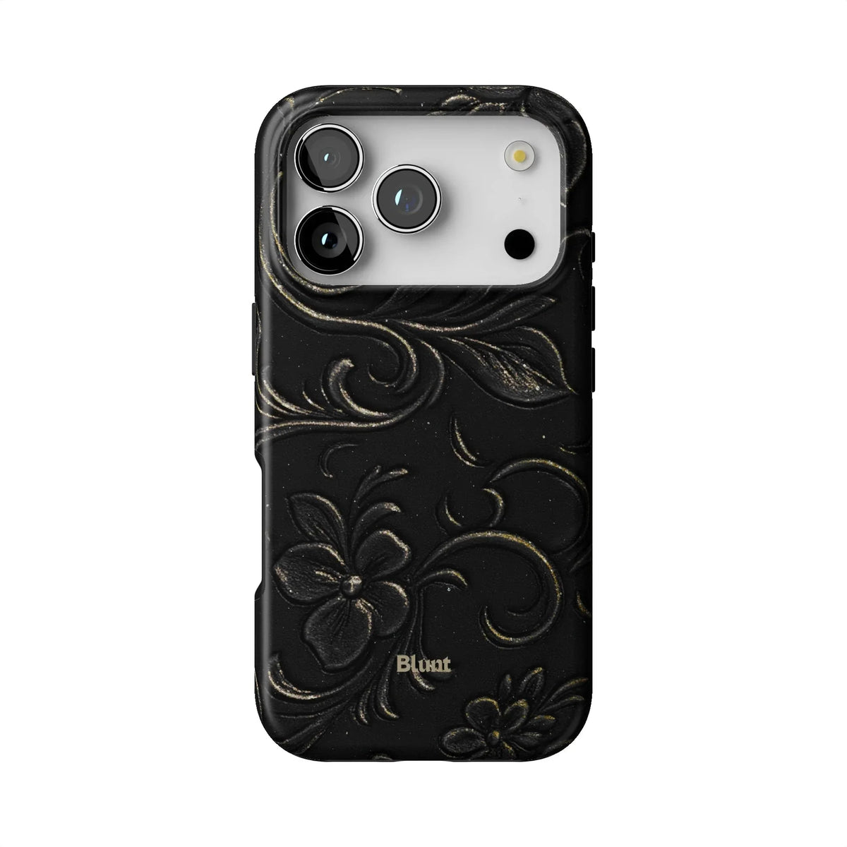 Black Tooled Leather iPhone Case