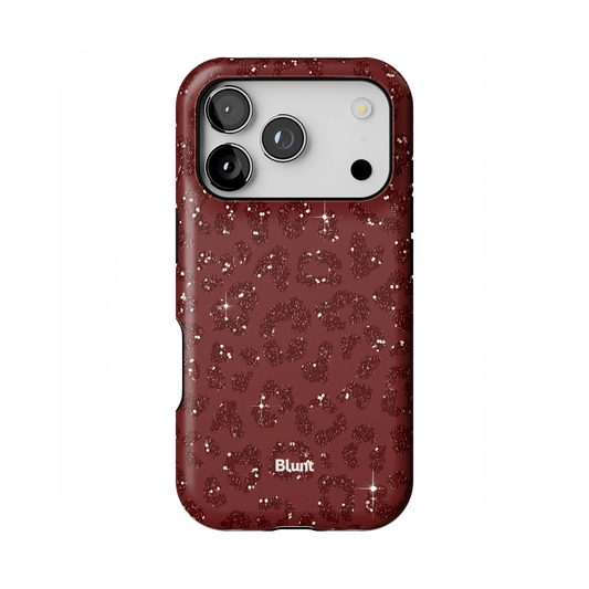 Burgundy Cheetah Print iPhone Case