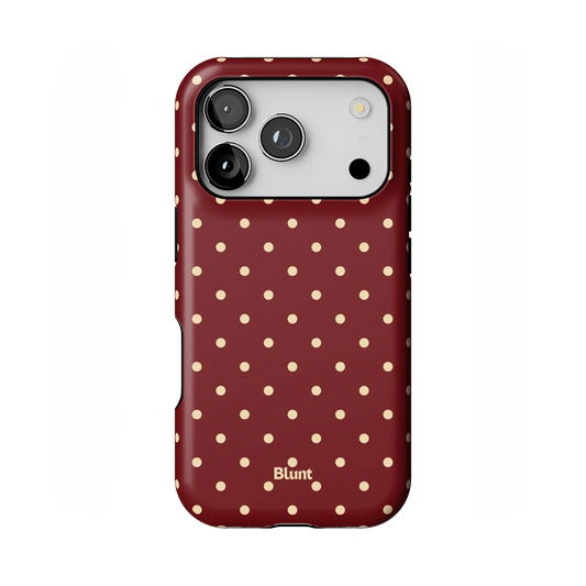 Burgundy Dot iPhone Case
