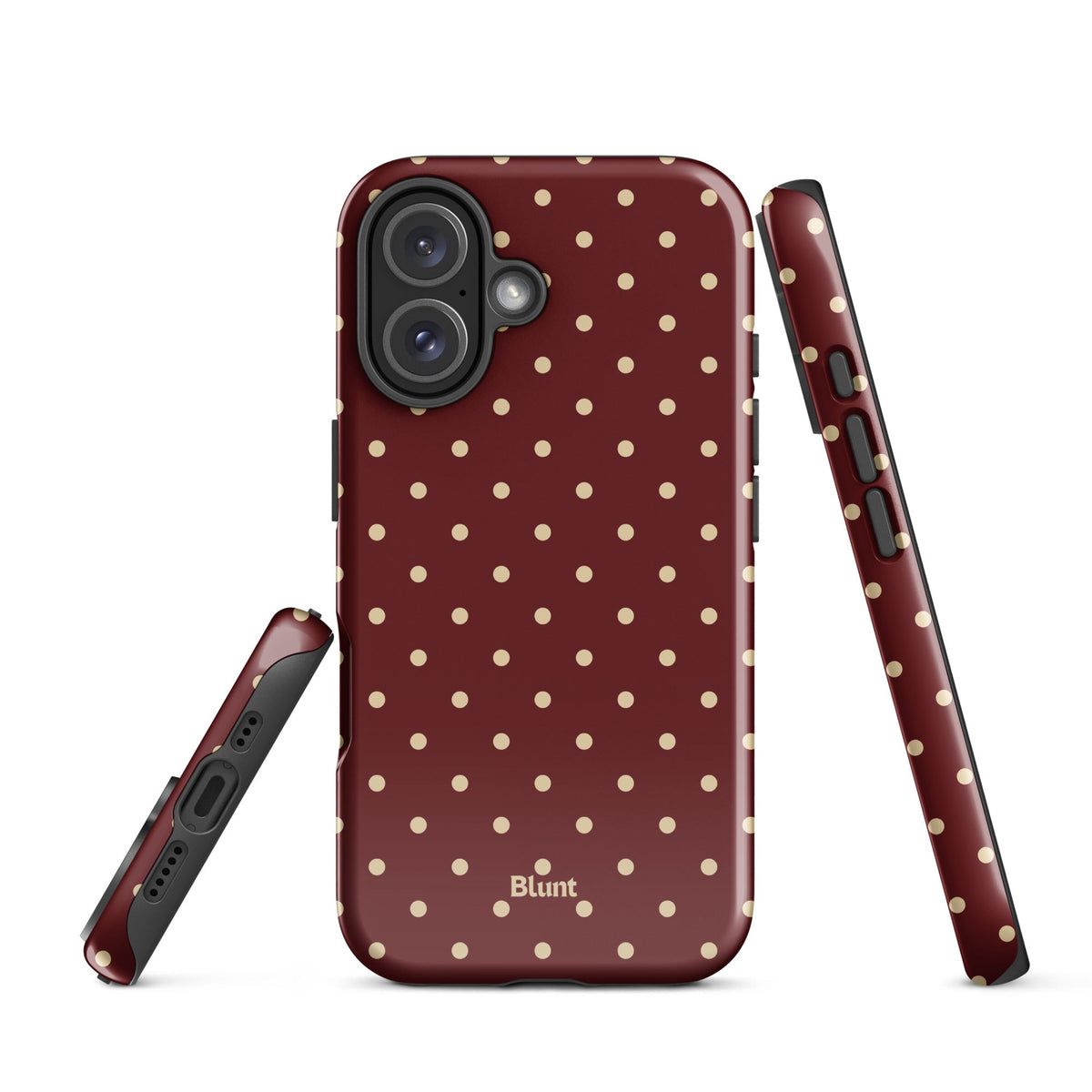Burgundy Dot iPhone Case