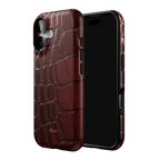Oxblood Croc iPhone Case