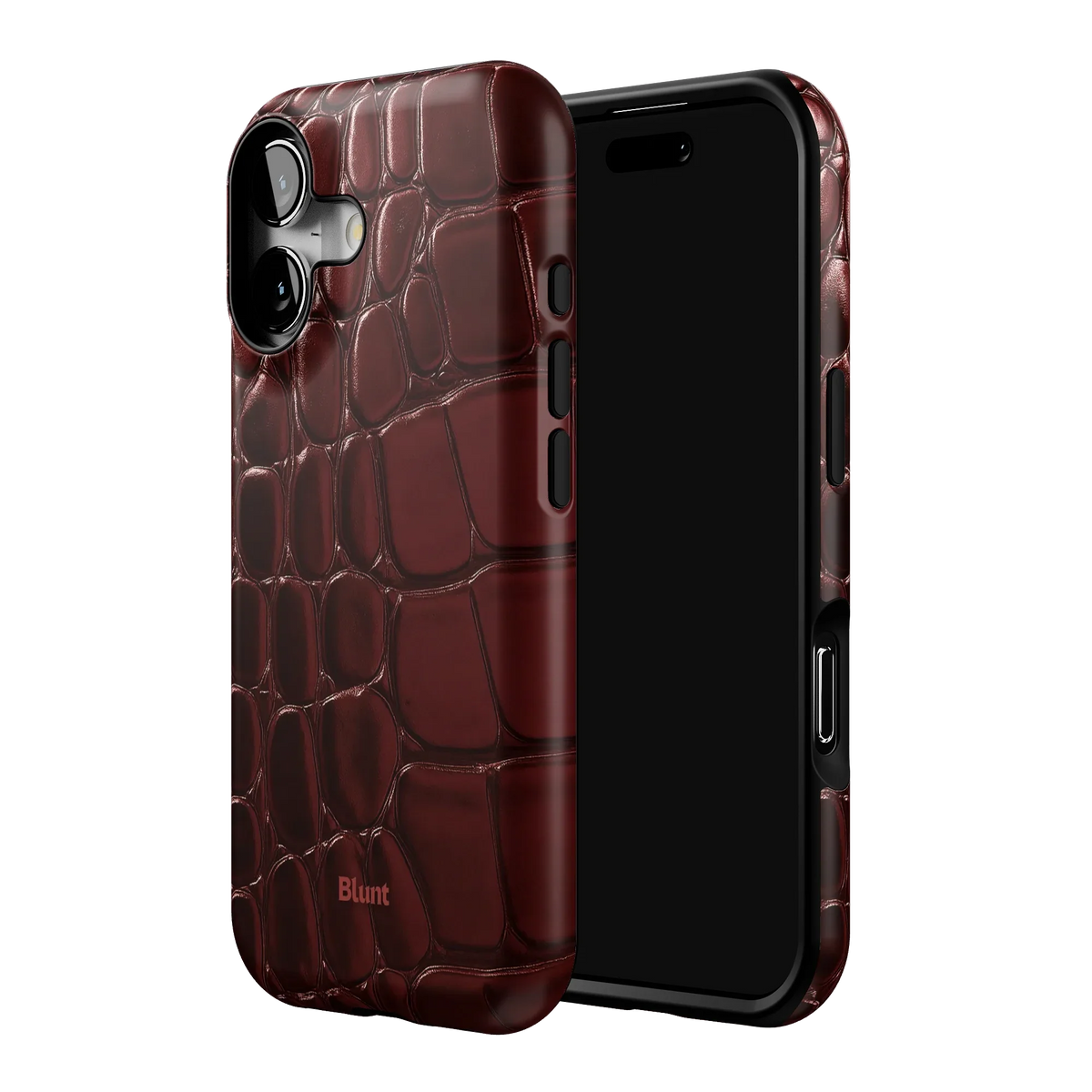 Oxblood Croc iPhone Case