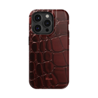 Oxblood Croc iPhone Case