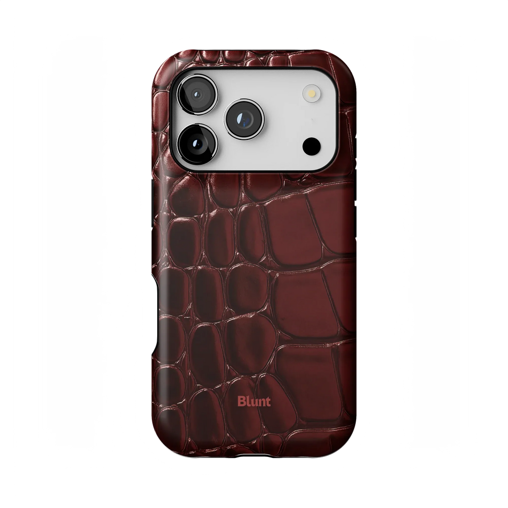 Oxblood Croc iPhone Case
