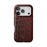 Oxblood Croc iPhone Case