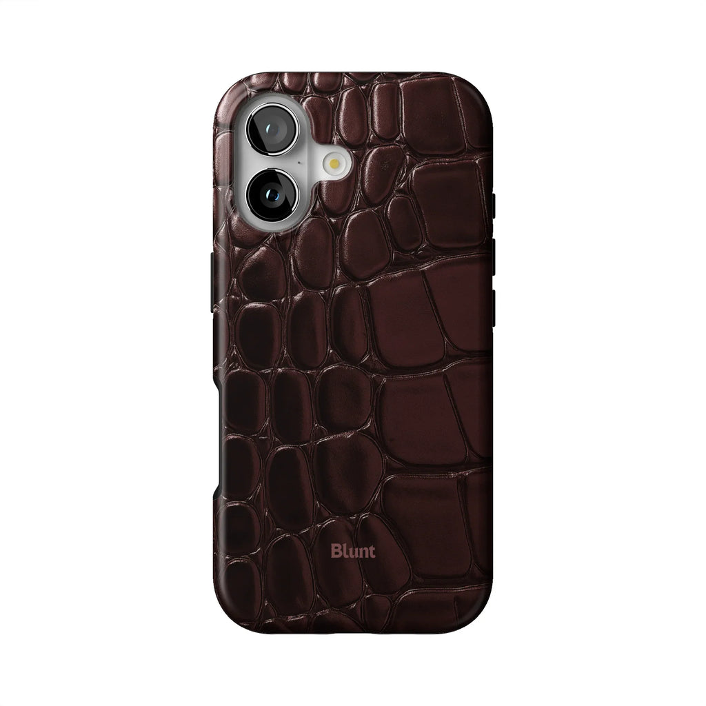 Oxblood Croc iPhone Case