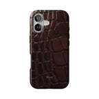 Oxblood Croc iPhone Case